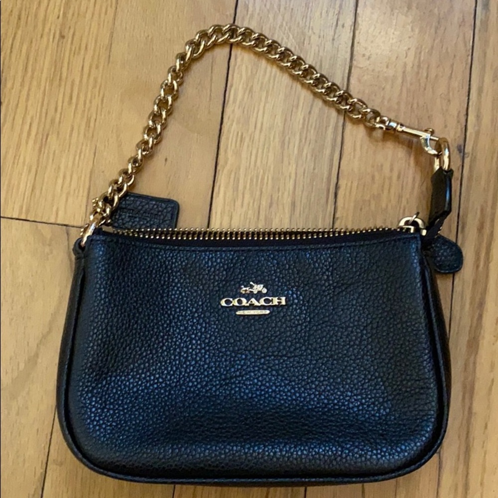Coach Bag | Small | black with gold chain